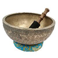 [old], Buddhist [real Antique] Hand Beaten [jambati] Singing Bowl, [select Accessories]