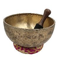 [old], Buddhist [real Antique] Hand Beaten [jambati] Singing Bowl, [select Accessories]