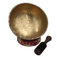[old], Buddhist [real Antique] Hand Beaten [jambati] Singing Bowl, [select Accessories]