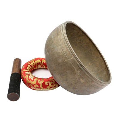 [old], Buddhist [real Antique] Hand Beaten [jambati] Singing Bowl, [select Accessories]
