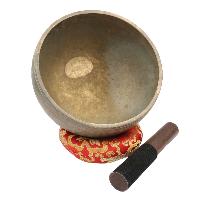[old], Buddhist [real Antique] Hand Beaten [jambati] Singing Bowl, [select Accessories]