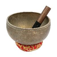[old], Buddhist [real Antique] Hand Beaten [jambati] Singing Bowl, [select Accessories]