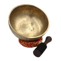 [old], Buddhist [real Antique] Hand Beaten [jambati] Singing Bowl, [select Accessories]