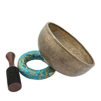 [old], Buddhist [real Antique] Hand Beaten [jambati] Singing Bowl, [select Accessories]
