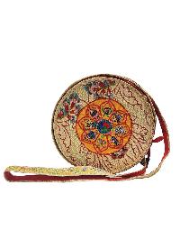 Chod Damaru, The [bawa Wood] Bhutanese [chod Damaru], [high Quality Wood] A With Brocade Cover And Tail