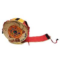 Chod Damaru, The [bawa Wood] Bhutanese [chod Damaru], [high Quality Wood] A With Brocade Cover And Tail