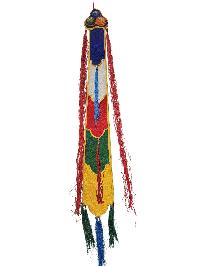 Chod Damaru, The [bawa Wood] Bhutanese [chod Damaru], [high Quality Wood] A With Brocade Cover And Tail