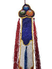 Chod Damaru, The [bawa Wood] Bhutanese [chod Damaru], [high Quality Wood] A With Brocade Cover And Tail