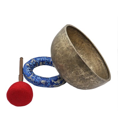 [old], Buddhist [real Antique] Hand Beaten [jambati] Singing Bowl, [select Accessories]