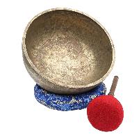 [old], Buddhist [real Antique] Hand Beaten [jambati] Singing Bowl, [select Accessories]