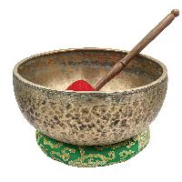 [old], Buddhist [real Antique] Hand Beaten [jambati] Singing Bowl, [select Accessories]