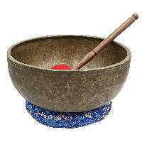 [old], Buddhist [real Antique] Hand Beaten [jambati] Singing Bowl, [select Accessories]