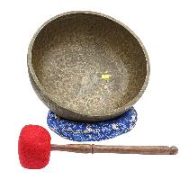 [old], Buddhist [real Antique] Hand Beaten [jambati] Singing Bowl, [select Accessories]