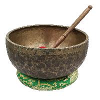[old], Buddhist [real Antique] Hand Beaten [jambati] Singing Bowl, [select Accessories]