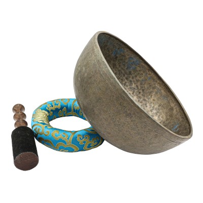 [old], Buddhist [real Antique] Hand Beaten [jambati] Singing Bowl, [select Accessories]