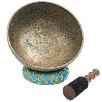 [old], Buddhist [real Antique] Hand Beaten [jambati] Singing Bowl, [select Accessories]