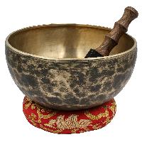 [old], Buddhist [real Antique] Hand Beaten [jambati] Singing Bowl, [select Accessories]