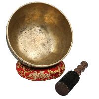 [old], Buddhist [real Antique] Hand Beaten [jambati] Singing Bowl, [select Accessories]