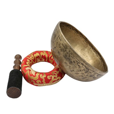 [old], Buddhist [real Antique] Hand Beaten [jambati] Singing Bowl, [select Accessories]