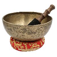 [old], Buddhist [real Antique] Hand Beaten [jambati] Singing Bowl, [select Accessories]