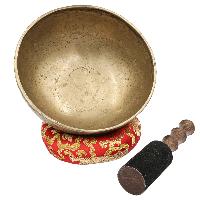 [old], Buddhist [real Antique] Hand Beaten [jambati] Singing Bowl, [select Accessories]