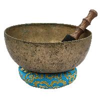 [old], Buddhist [real Antique] Hand Beaten [jambati] Singing Bowl, [select Accessories]