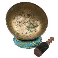 [old], Buddhist [real Antique] Hand Beaten [jambati] Singing Bowl, [select Accessories]