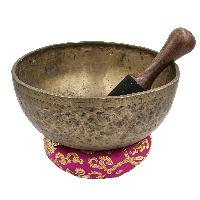 [old], Buddhist [real Antique] Hand Beaten [jambati] Singing Bowl, [select Accessories]