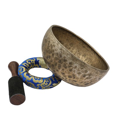 [old], Buddhist [real Antique] Hand Beaten [jambati] Singing Bowl, [select Accessories]