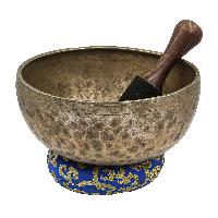 [old], Buddhist [real Antique] Hand Beaten [jambati] Singing Bowl, [select Accessories]