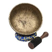 [old], Buddhist [real Antique] Hand Beaten [jambati] Singing Bowl, [select Accessories]