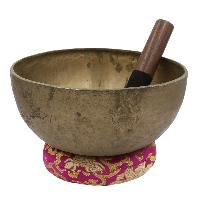 [old], Buddhist [real Antique] Hand Beaten [jambati] Singing Bowl, [select Accessories]