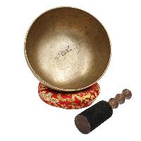 [old], Buddhist [real Antique] Hand Beaten [jambati] Singing Bowl, [select Accessories]