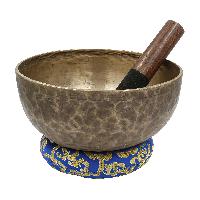 [old], Buddhist [real Antique] Hand Beaten [jambati] Singing Bowl, [select Accessories]