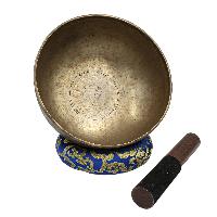 [old], Buddhist [real Antique] Hand Beaten [jambati] Singing Bowl, [select Accessories]
