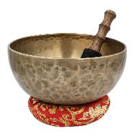 [old], Buddhist [real Antique] Hand Beaten [jambati] Singing Bowl, [select Accessories]