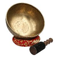[old], Buddhist [real Antique] Hand Beaten [jambati] Singing Bowl, [select Accessories]