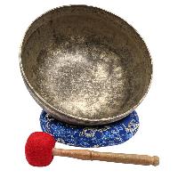 [old], Buddhist [real Antique] Hand Beaten [jambati] Singing Bowl, [select Accessories]