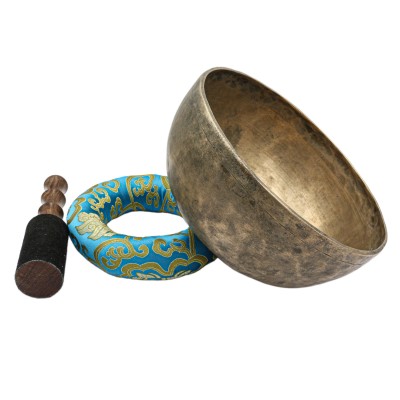 [old], Buddhist [real Antique] Hand Beaten [jambati] Singing Bowl, [select Accessories]