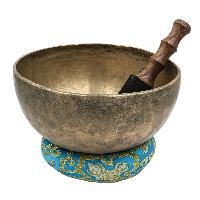 [old], Buddhist [real Antique] Hand Beaten [jambati] Singing Bowl, [select Accessories]