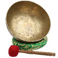 [old], Buddhist [real Antique] Hand Beaten [jambati] Singing Bowl, [select Accessories]