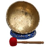 [old], Buddhist [real Antique] Hand Beaten [jambati] Singing Bowl, [select Accessories]