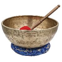 [old], Buddhist [real Antique] Hand Beaten [jambati] Singing Bowl, [select Accessories]