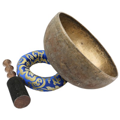 [old], Buddhist [real Antique] Hand Beaten [jambati] Singing Bowl, [select Accessories]