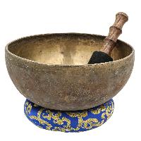 [old], Buddhist [real Antique] Hand Beaten [jambati] Singing Bowl, [select Accessories]