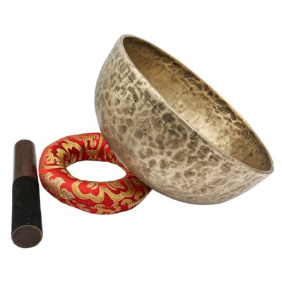 [old], Buddhist [real Antique] Hand Beaten [jambati] Singing Bowl, [select Accessories]