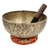 [old], Buddhist [real Antique] Hand Beaten [jambati] Singing Bowl, [select Accessories]