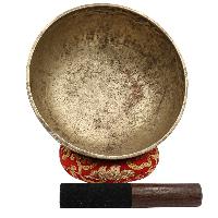 [old], Buddhist [real Antique] Hand Beaten [jambati] Singing Bowl, [select Accessories]