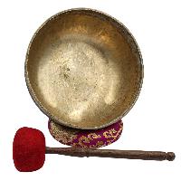 [old], Buddhist [real Antique] Hand Beaten [jambati] Singing Bowl, [select Accessories]