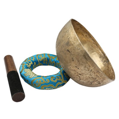 [old], Buddhist [real Antique] Hand Beaten [jambati] Singing Bowl, [select Accessories]